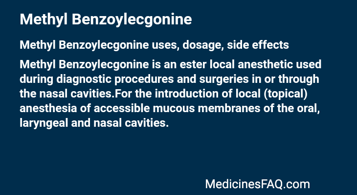 Methyl Benzoylecgonine