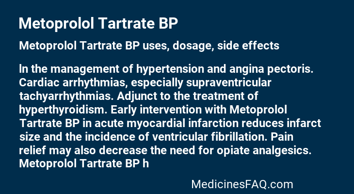 Metoprolol Tartrate BP