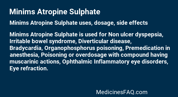 Minims Atropine Sulphate