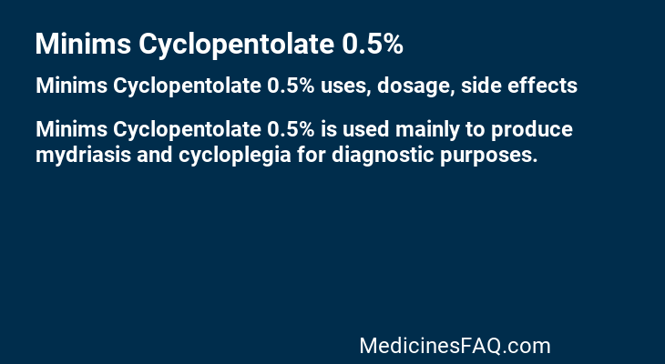 Minims Cyclopentolate 0.5%