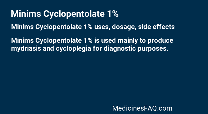 Minims Cyclopentolate 1%
