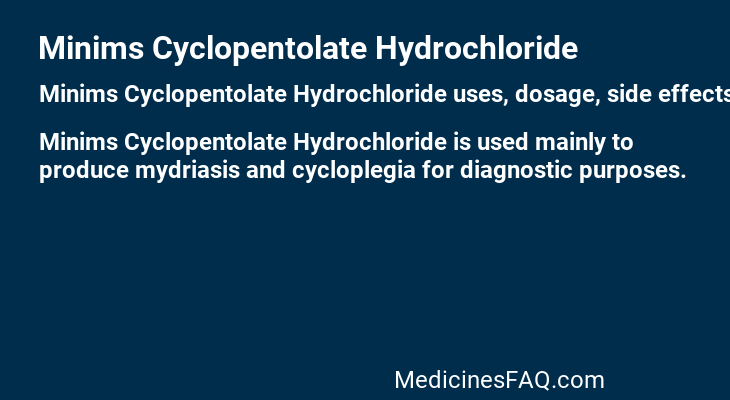 Minims Cyclopentolate Hydrochloride