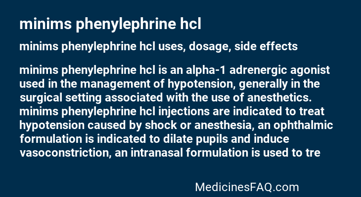 minims phenylephrine hcl