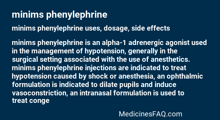 minims phenylephrine