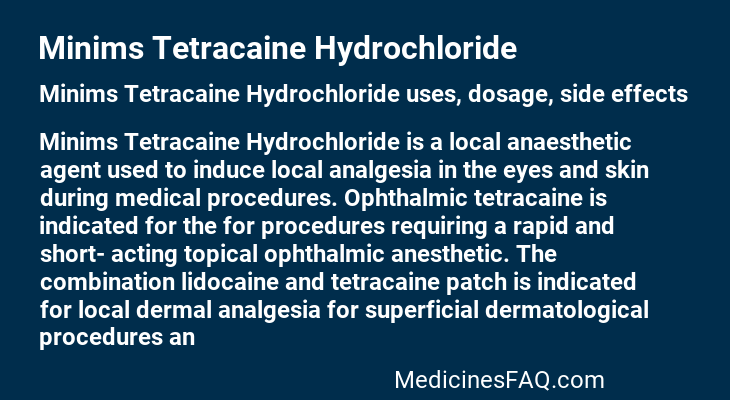 Minims Tetracaine Hydrochloride