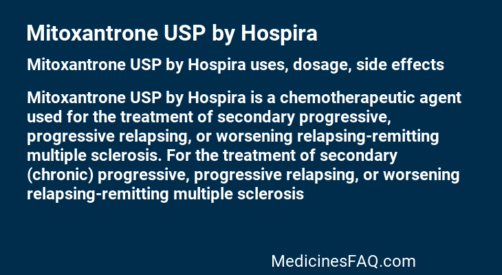 Mitoxantrone USP by Hospira