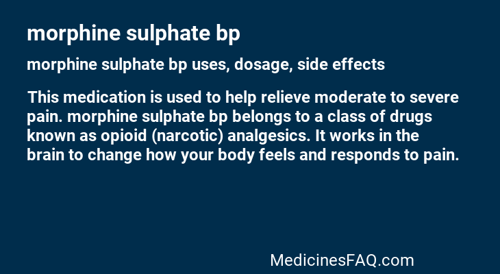 morphine sulphate bp