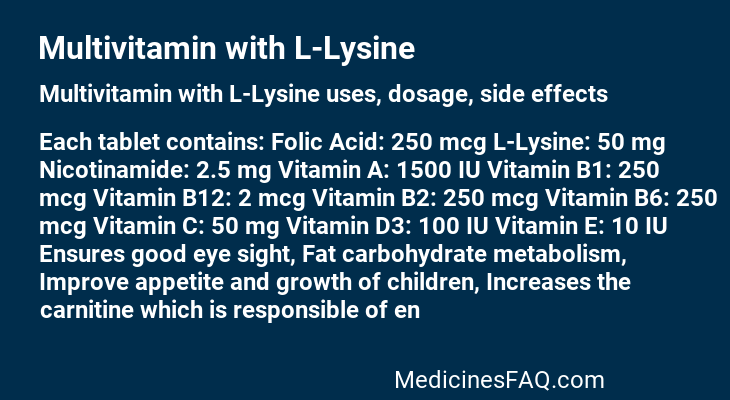Multivitamin with L-Lysine