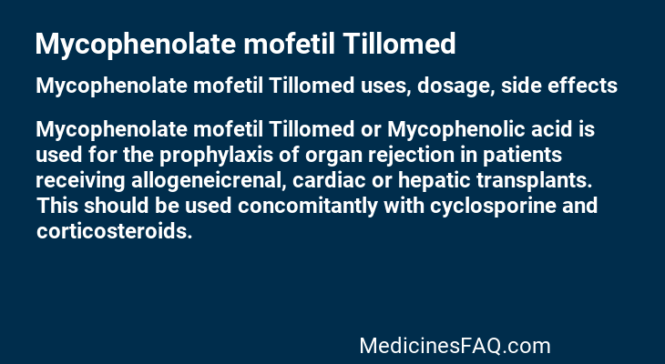 Mycophenolate mofetil Tillomed