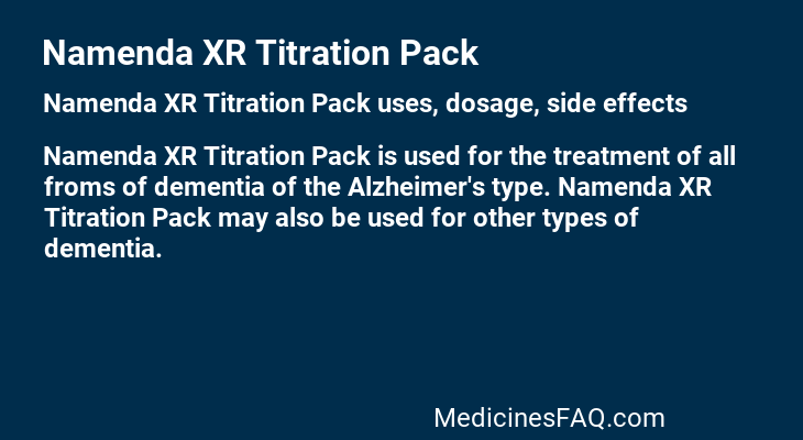 Namenda XR Titration Pack