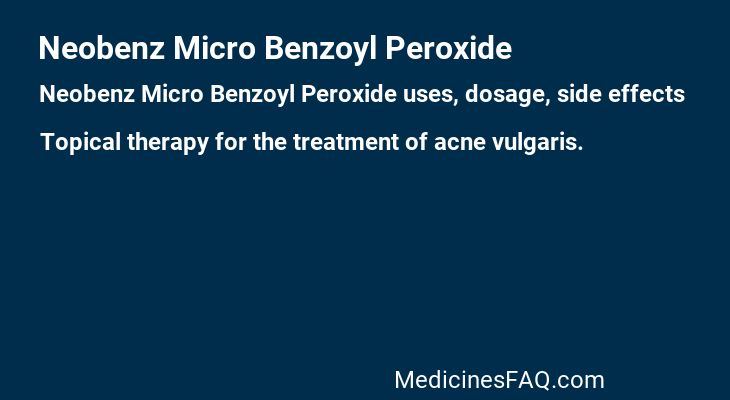 Neobenz Micro Benzoyl Peroxide