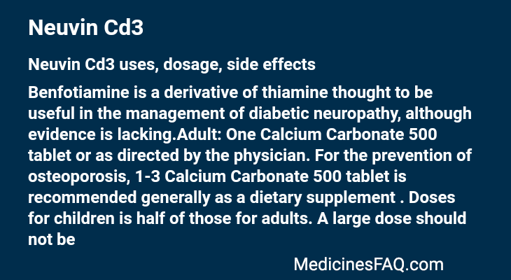 Neuvin cd3 tablet hot sale uses