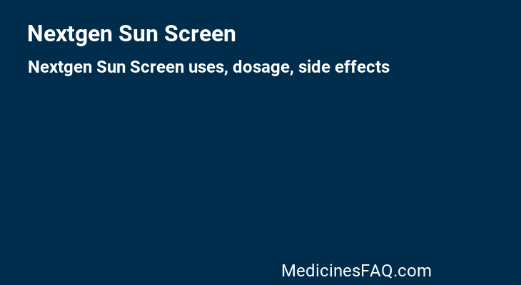 Nextgen Sun Screen