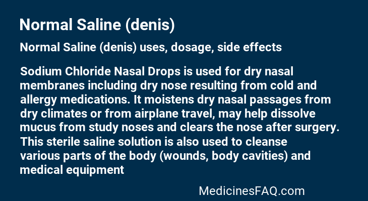 Normal Saline (denis)