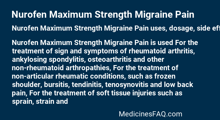 Nurofen Maximum Strength Migraine Pain