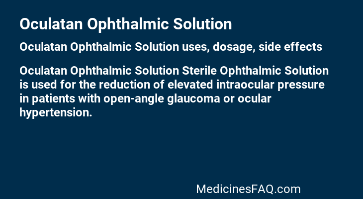 Oculatan Ophthalmic Solution