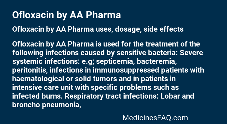 Ofloxacin by AA Pharma
