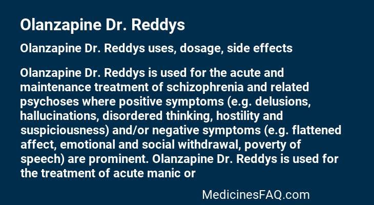 Olanzapine Dr. Reddys