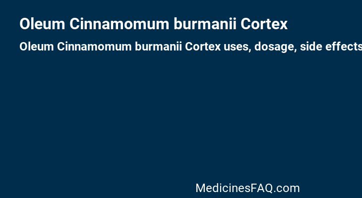 Oleum Cinnamomum burmanii Cortex