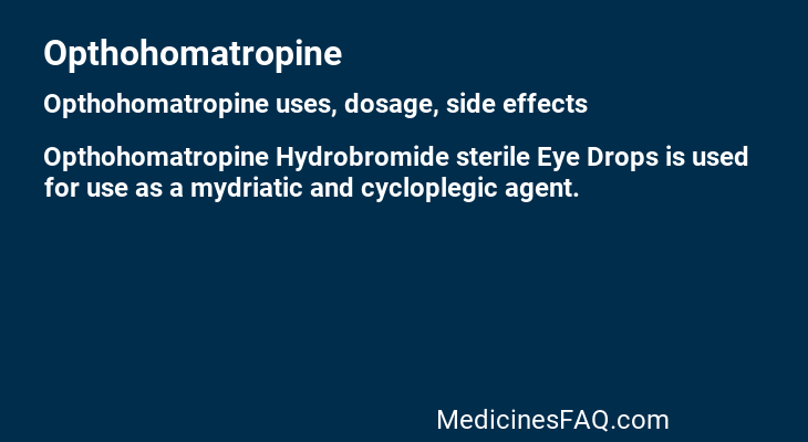 Opthohomatropine