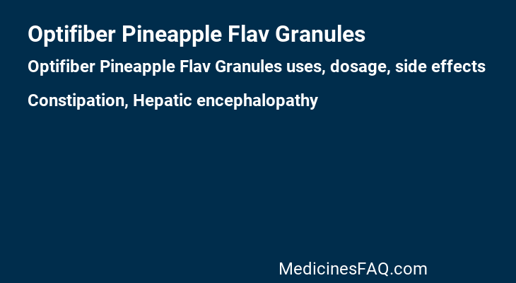 Optifiber Pineapple Flav Granules