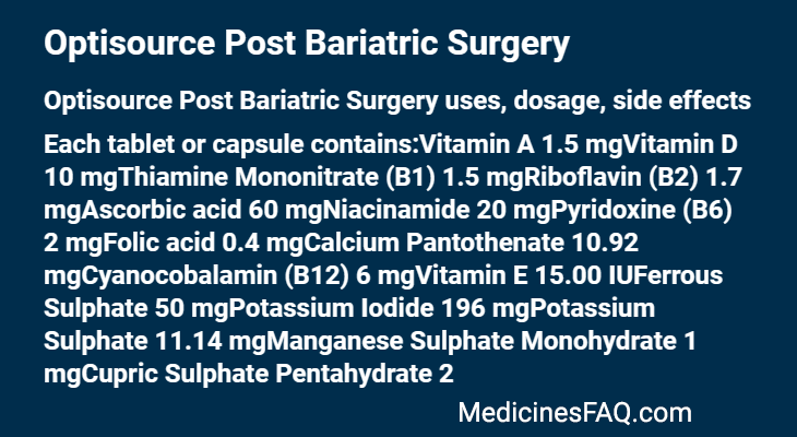 Optisource Post Bariatric Surgery