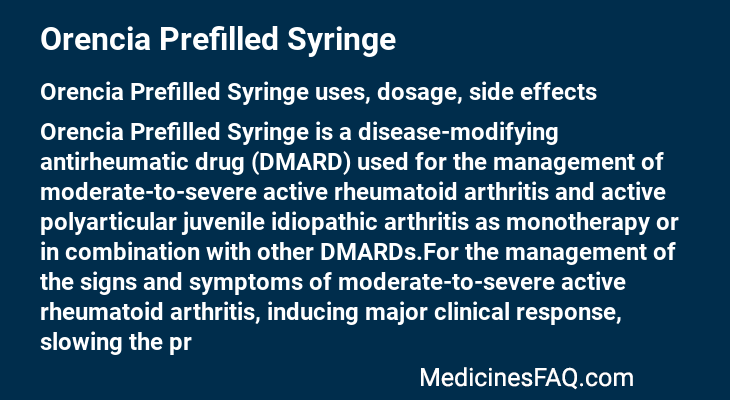 Orencia Prefilled Syringe