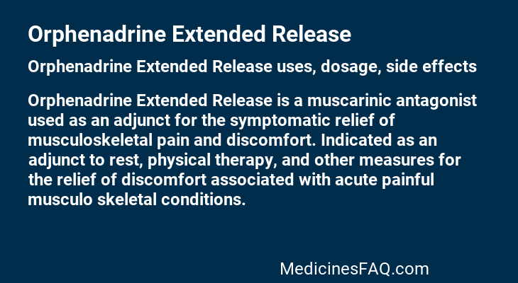 Orphenadrine Extended Release