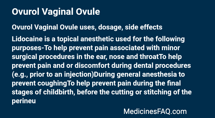 Ovurol Vaginal Ovule