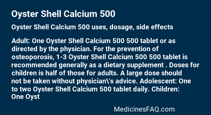 Oyster Shell Calcium 500