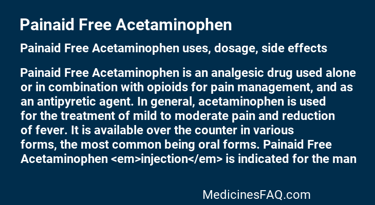 Painaid Free Acetaminophen