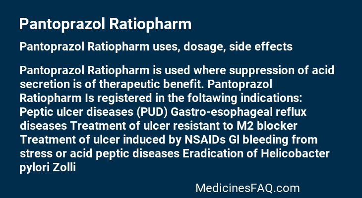 Pantoprazol Ratiopharm