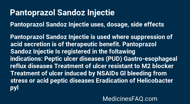 Pantoprazol Sandoz Injectie