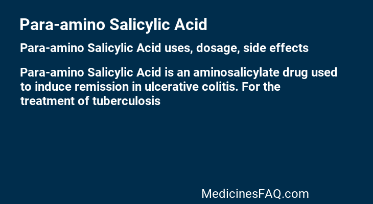Para-amino Salicylic Acid