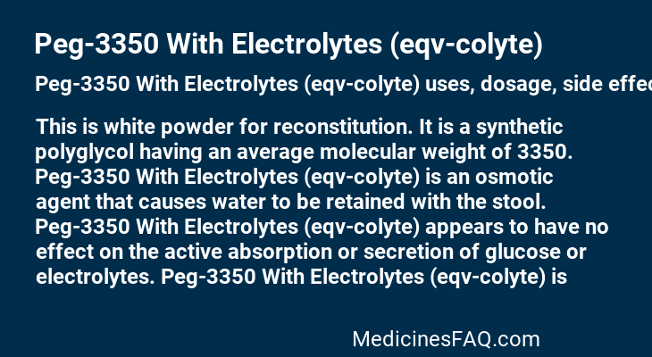 Peg-3350 With Electrolytes (eqv-colyte)