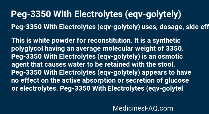 Peg-3350 With Electrolytes (eqv-golytely)