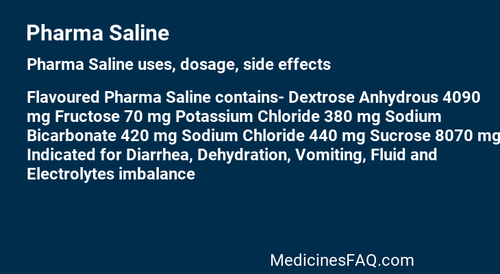 Pharma Saline