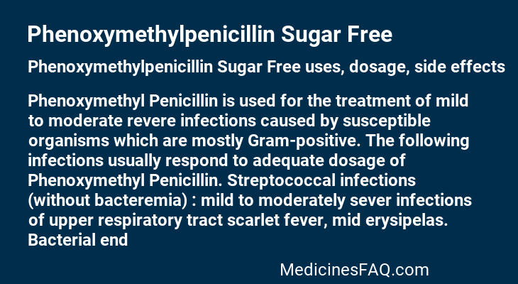 Phenoxymethylpenicillin Sugar Free
