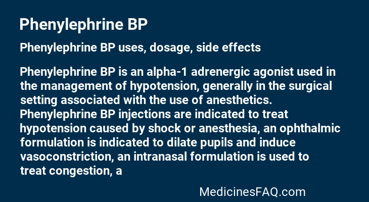 Phenylephrine BP