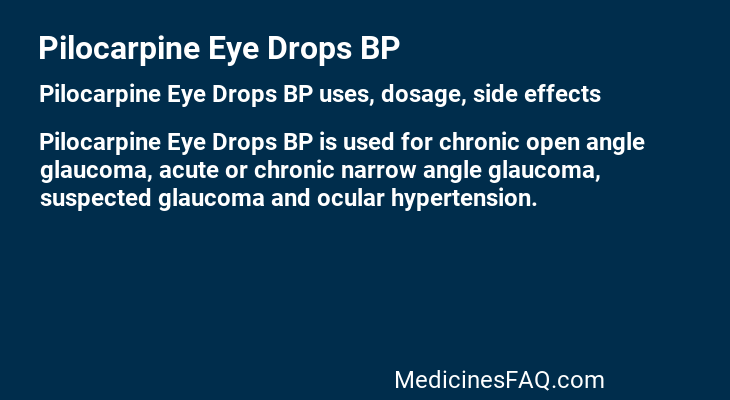 Pilocarpine Eye Drops BP