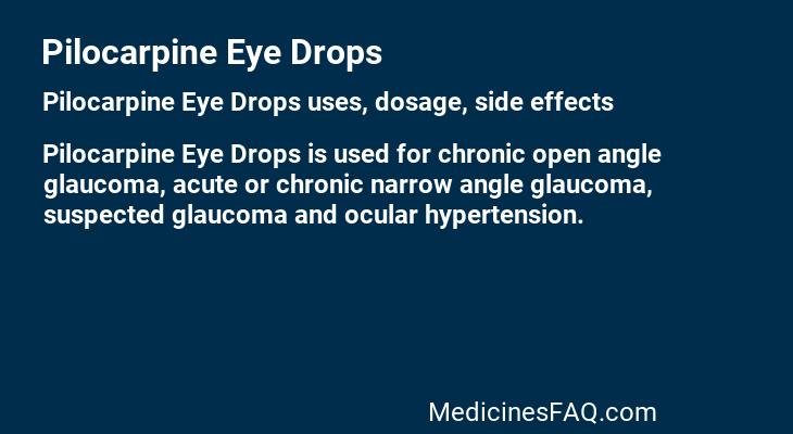 Pilocarpine Eye Drops