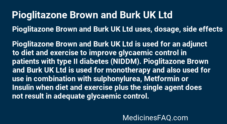 Pioglitazone Brown and Burk UK Ltd