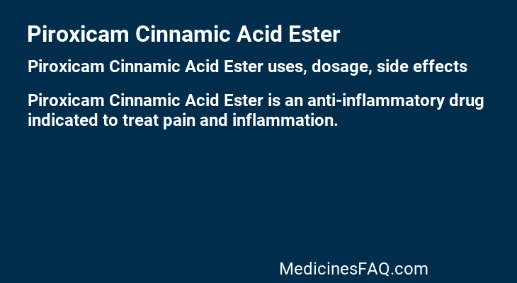 Piroxicam Cinnamic Acid Ester