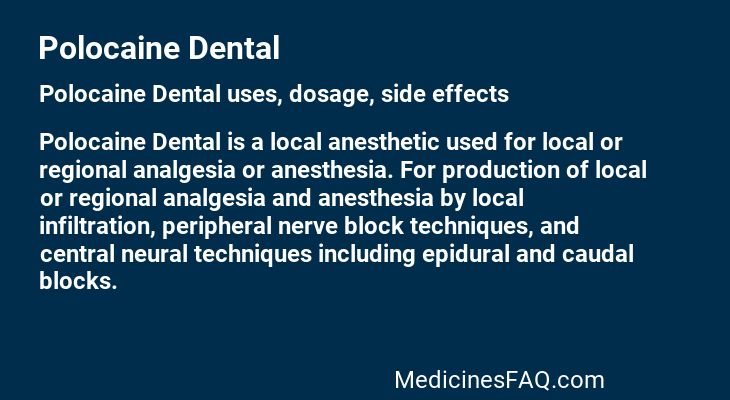 Polocaine Dental