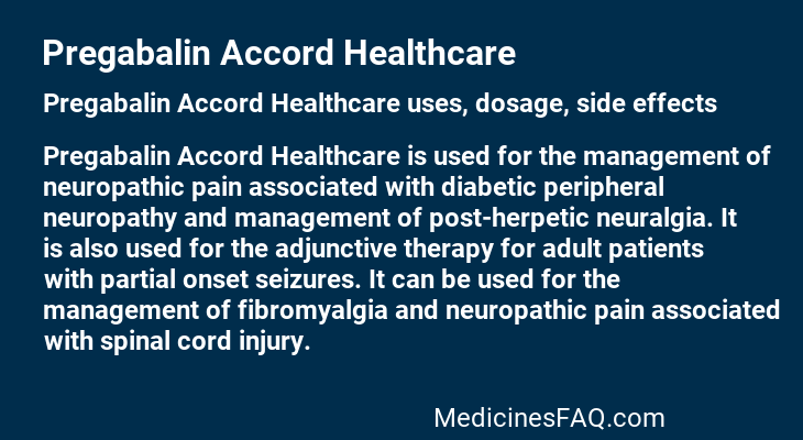 Pregabalin Accord Healthcare