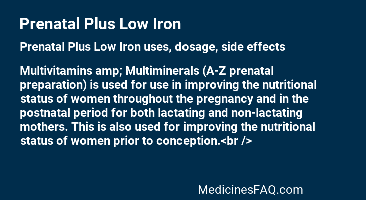 Prenatal Plus Low Iron