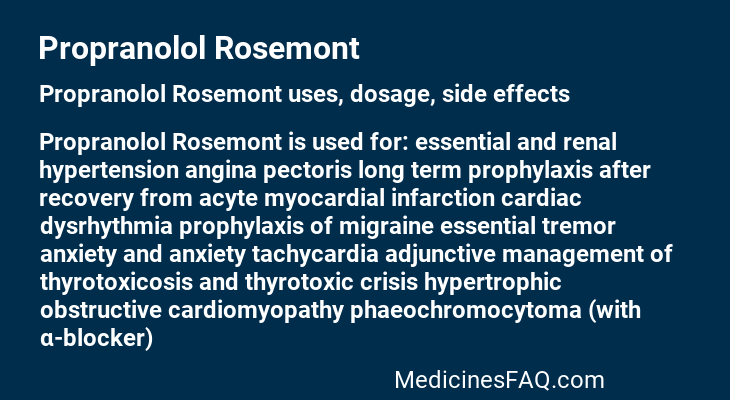 Propranolol Rosemont