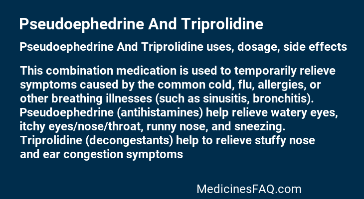 Pseudoephedrine And Triprolidine