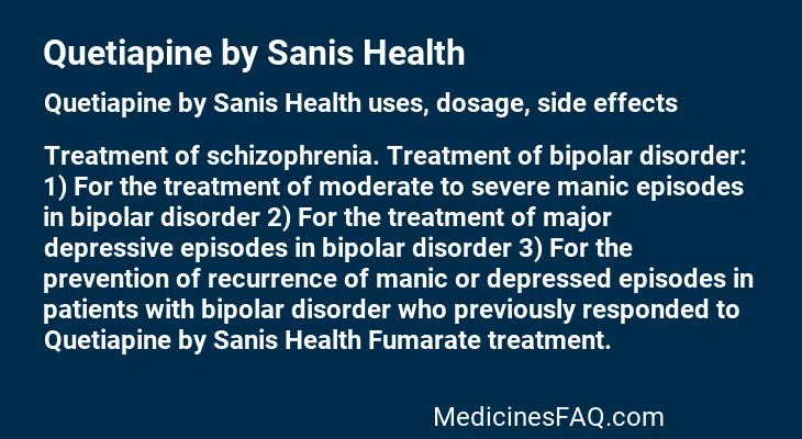 Quetiapine by Sanis Health