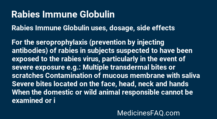 Rabies Immune Globulin